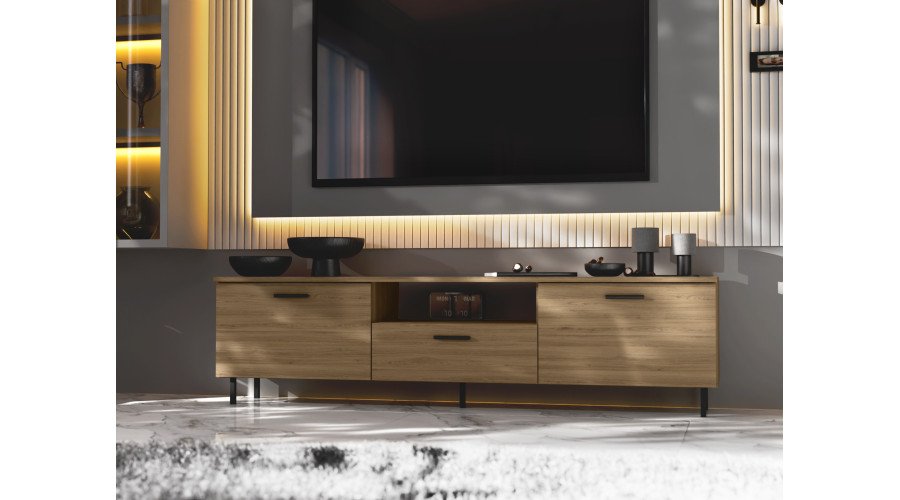 TV cabinet for a room with a 180 cm TV, hanging or freestanding - Image 2