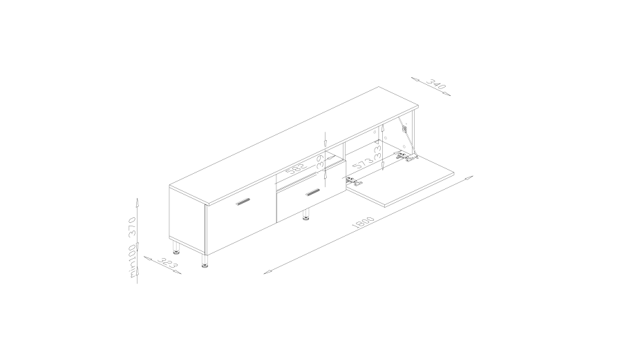 TV cabinet for a room with a 180 cm TV, hanging or freestanding - Image 6