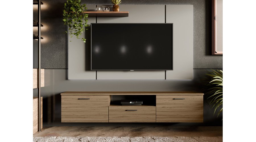 TV cabinet for a room with a 180 cm TV, hanging or freestanding