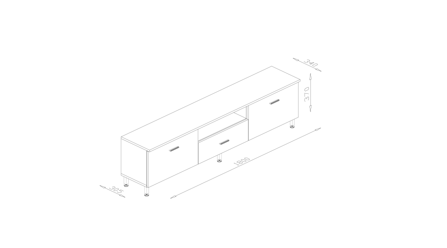TV cabinet for a room with a 180 cm TV, hanging or freestanding - Image 5