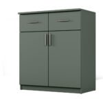 Chest of drawers with doors and drawers, 80 cm, Bottle Green – OPTIMA