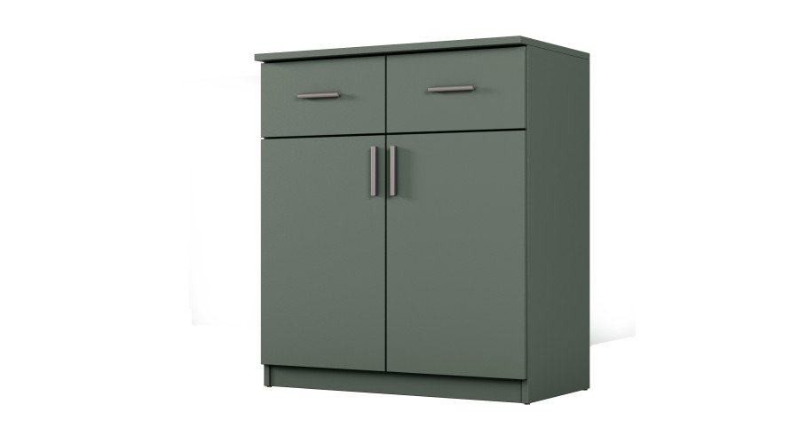 Chest of drawers with doors and drawers, 80 cm, Bottle Green – OPTIMA