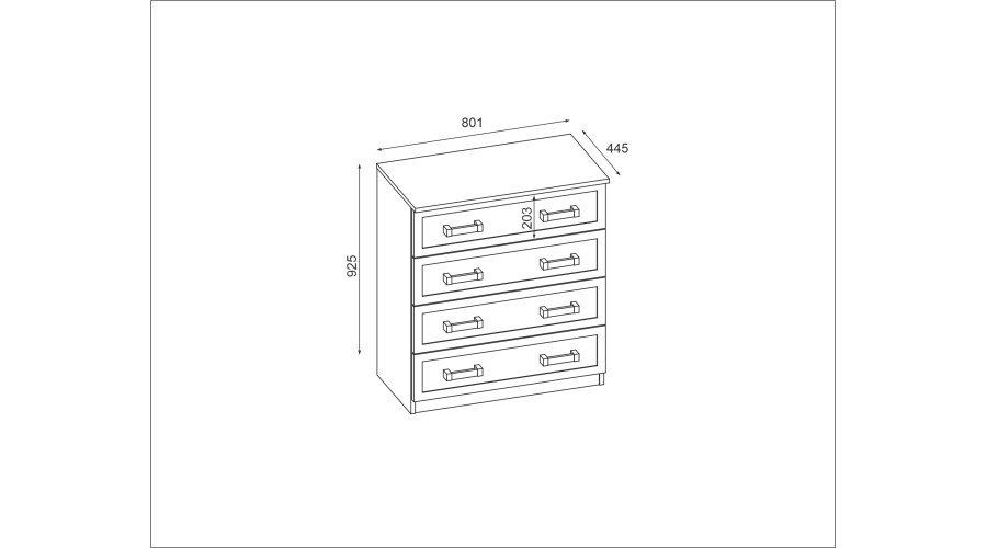 Compact chest of drawers with 4 drawers, 80 cm, Sonoma Dark – NANO - Image 2