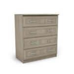 Compact chest of drawers with 4 drawers, 80 cm, Sonoma Jasna – NANO