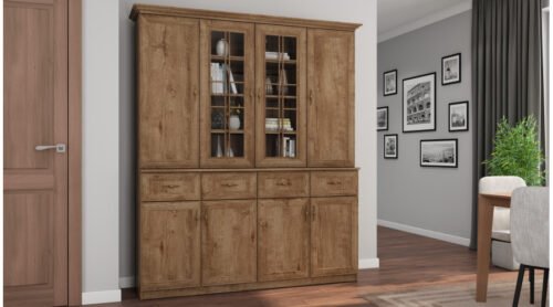 Large sideboard 170 cm, cabinets, drawers, glazing, highest quality fittings,