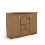 Small chest of drawers with drawers and cabinets, 120 cm, Alder – KINGA