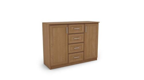 Small chest of drawers with drawers and cabinets, 120 cm, Alder – KINGA