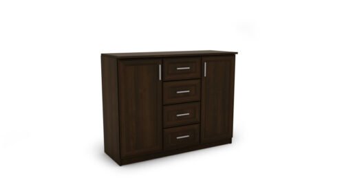 Small chest of drawers with drawers and cabinets, 120 cm, Sonoma Ciemna – KINGA