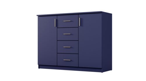 Small chest of drawers with drawers and cabinets, 120 cm, Cobalt – KINGA