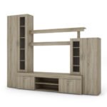 Small wall cabinet with display cabinet and TV stand 266 × 210 cm Sonoma Jasna – APOLLO