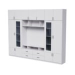 TV wall cabinet with glass display cabinets 303 × 240 cm Śnieżna Biel – VERO