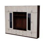 TV cabinet with glass display cabinets 303 × 240 cm Sonoma Ciemna / Sonoma Jasna – VERO