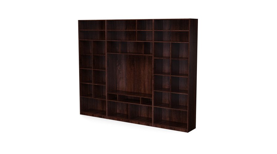 TV cabinet with glass display cabinets 303 × 240 cm Sonoma Ciemna / Sonoma Jasna – VERO - Image 3