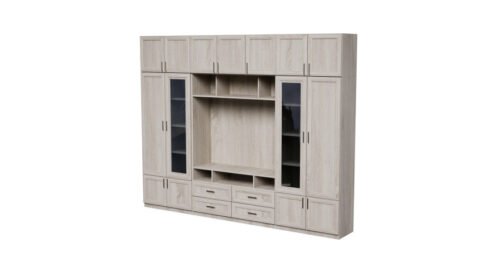 TV cabinet with glass display cabinets 303 × 240 cm Sonoma Jasna – VERO