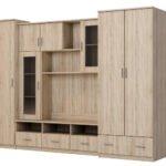Wall cabinet with large wardrobe and column 270×200 cm Sonoma Jasna – BOSMAN