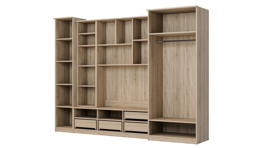 Wall cabinet with large wardrobe and column 270×200 cm Sonoma Jasna – BOSMAN - Image 3