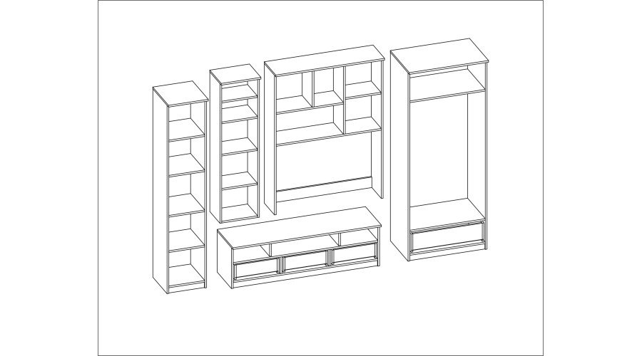 Wall cabinet with large wardrobe and column 270×200 cm Sonoma Jasna – BOSMAN - Image 6