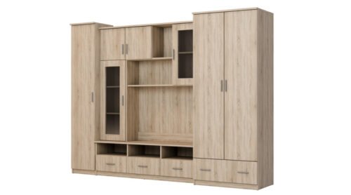 Wall cabinet with large wardrobe and column 270×200 cm Sonoma Jasna – BOSMAN