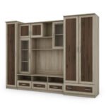 Wall cabinet with large wardrobe and column 270 × 200 cm, Sonoma Jasna / Orzech Okapi – BOSMAN