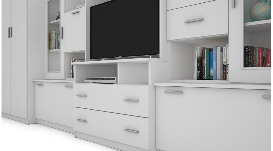 Very spacious TV wall cabinet with wardrobe 405 × 210 cm, Biel – LENA - Image 5