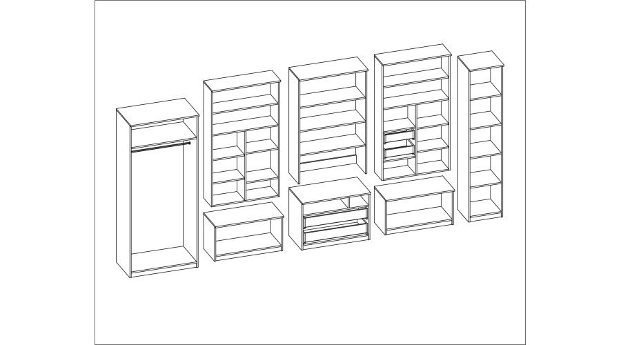 Very spacious TV wall cabinet with wardrobe 405 × 210 cm, Sonoma Dark / Halifax Stain – LENA - Image 7