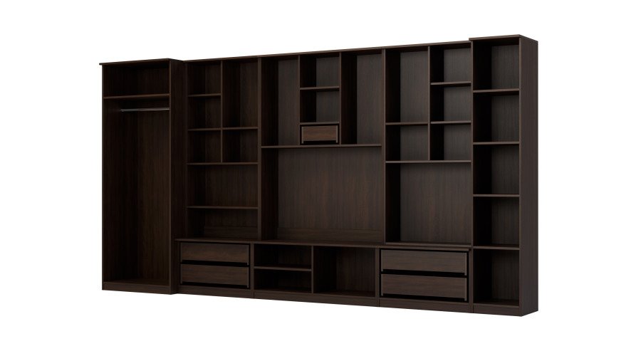 Wall cabinet with bar and wardrobe, TV 400 × 210 cm, Sonoma Ciemna / Casella stain – CYKLON - Image 3