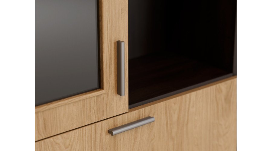 Wall cabinet with bar and wardrobe, TV 400 × 210 cm, Sonoma Ciemna / Casella stain – CYKLON - Image 4