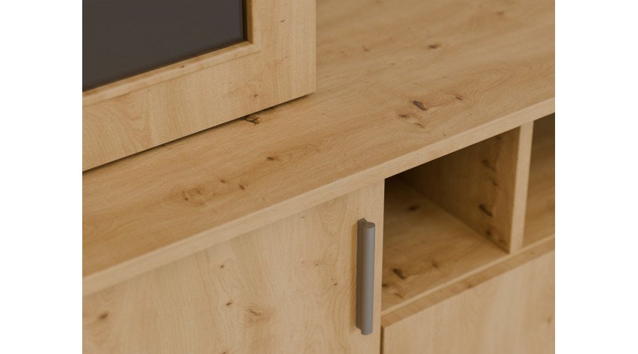 Wall cabinet with extensions, large cabinets and space for a TV 370 × 210 cm, Dąb Dziki – TAIGA - Image 4