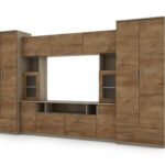 Wall cabinet with extensions, large cabinets and space for TV 370 × 210 cm Sonoma Jasna / Dąb Lefkas – TAIGA
