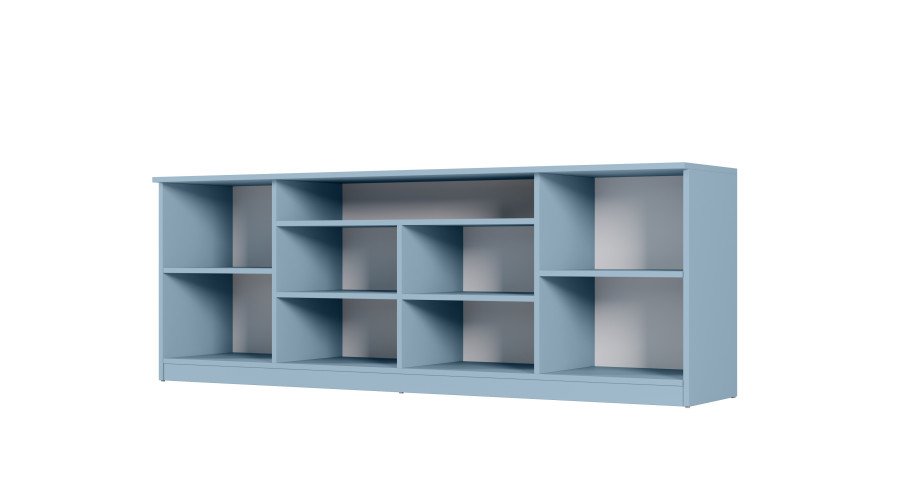 Modern chest of drawers with TipOn system, 200 × 44 cm, chalk blue – Luna - Image 3