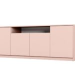 Modern chest of drawers with TipOn system, 200 × 44 cm, pink – Luna