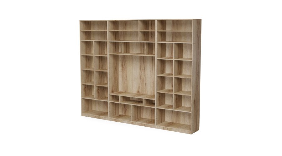 TV cabinet with glass display cabinets 303 × 240 cm, Grand Natural wood – VERO - Image 3