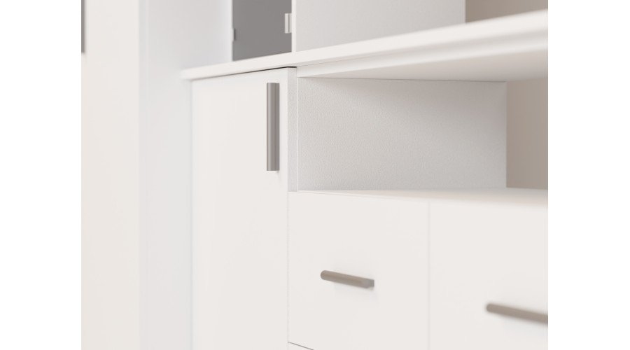 Modern wall cabinet with spacious cabinets and TV cabinet, 380 × 240 cm, Biel – NESTO - Image 6