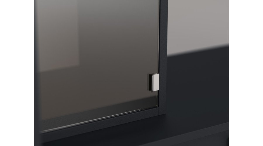 Modern wall cabinet with spacious cabinets and TV cabinet, 380 × 240 cm, Dark Blue – NESTO - Image 6