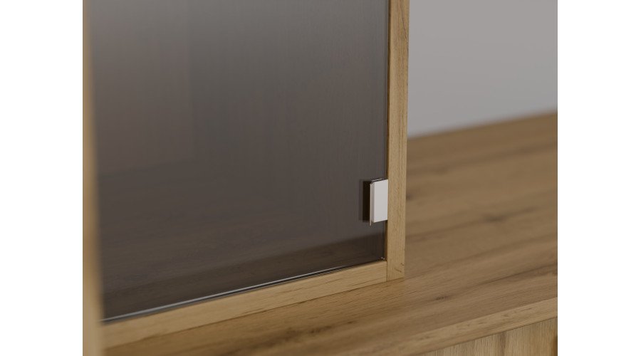 Modern wall cabinet with spacious cabinets and TV cabinet, 380 × 240 cm, Wotan Oak / Bottle Green – NESTO - Image 6
