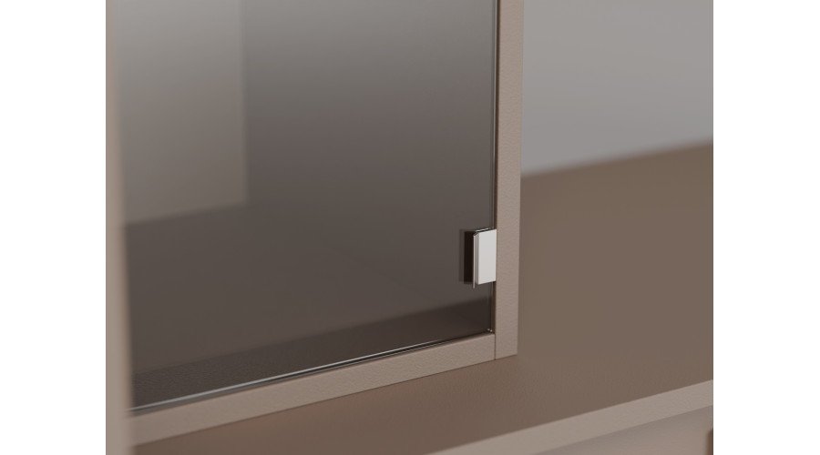 Modern wall cabinet with spacious cabinets and TV cabinet 380 × 240 cm Sepia – NESTO - Image 6