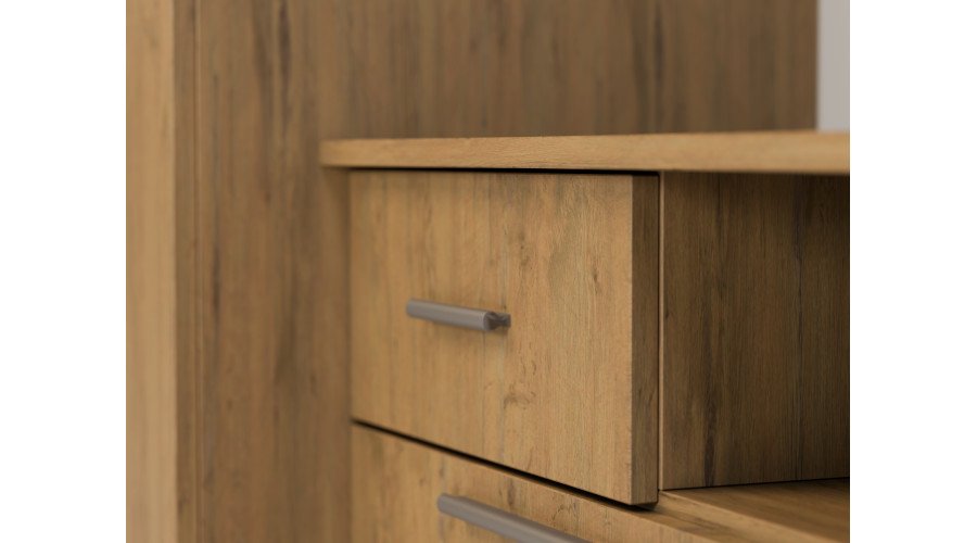 Modern wall cabinet with spacious cabinets, TV, extensions and cabinets 330 × 189 cm Lancelot Oak – ZEUS - Image 4