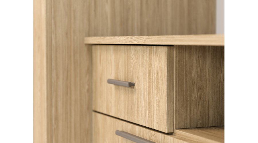 Modern wall cabinet with spacious cabinets, TV, extensions and cabinets 330 × 189 cm, oiled oak - ZEUS - Image 4