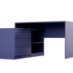 Modern corner desk with drawers and shelves 120 × 120 cm Kobalt – NOA