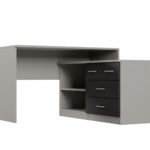 Modern corner desk with drawers and shelves, 120 × 120 cm, zary / Black Onyx – NOA