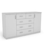 Spacious chest of drawers with cabinets and small and large drawers, 160 cm, Biel – LINEA