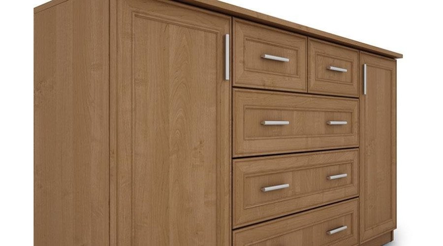 Spacious chest of drawers with cabinets and small and large drawers, 160 cm, Alder – LINEA - Image 2