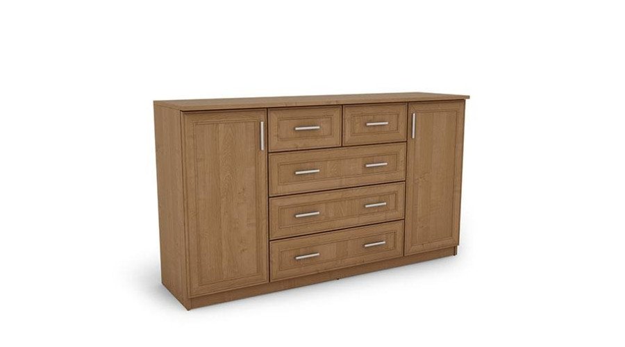 Spacious chest of drawers with cabinets and small and large drawers, 160 cm, Alder – LINEA