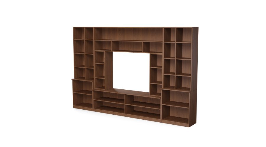 Spacious wall cabinet with open shelves, drawers and cabinets 340 × 220 cm Wiśnia Porto – MODENA - Image 3