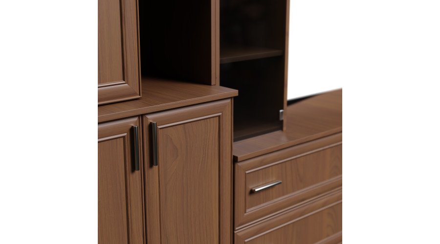 Spacious wall cabinet with open shelves, drawers and cabinets 340 × 220 cm Wiśnia Porto – MODENA - Image 4