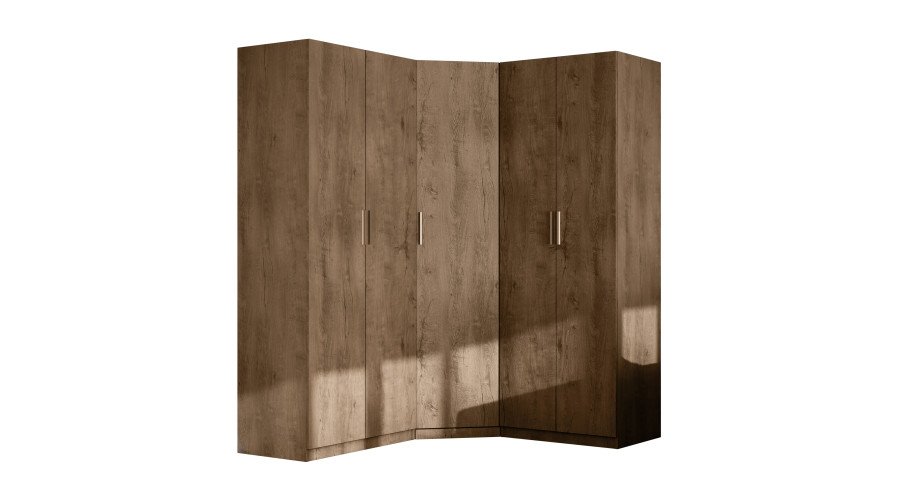 Modular corner wardrobe 270 cm Lefkas oak dark - MAX Premium set