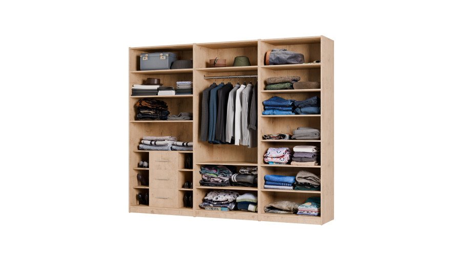 Modular wardrobe 270 cm, oak color, "Lancelot" - MAX Premium set - Image 3