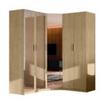 Modular corner wardrobe with mirrors, "Baltic Dune Oak" - MAX Premium set