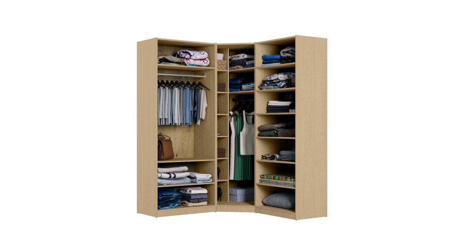 Modular corner wardrobe with mirrors, "Baltic Dune Oak" - MAX Premium set - Image 3