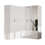 Snow White modular corner wardrobe with mirrors - MAX Premium set